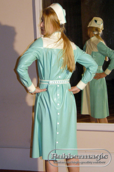 Schwesternkleid,Schwesternhaube,Latex-Krankenschwester,Latex-Klinikbekleidung,Latexkleidung Dresden,Rubbermagic