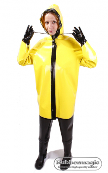 latex rain jacket with hood,rain jacket,latex jacket,rubber,Rubbermagic