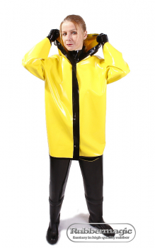 latex rain jacket with hood,rain jacket,latex jacket,rubber,Rubbermagic
