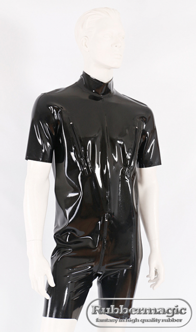 Shorty Latexanzug mit Brust-Reißverschlüssen,Latex-Shorty,Latex-Ganzanzug,Latex-Catsuit,Rubbermagic,Latexkleidung Dresden,Latexbekleidung Dresden,Latexshop Dresden,Latex Dresden,Rubbermagic