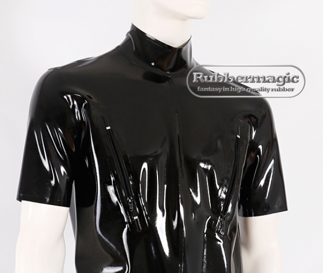 Shorty Latexanzug mit Brust-Reißverschlüssen,Latex-Shorty,Latex-Ganzanzug,Latex-Catsuit,Rubbermagic,Latexkleidung Dresden,Latexbekleidung Dresden,Latexshop Dresden,Latex Dresden,Rubbermagic