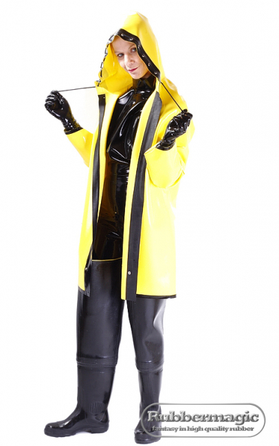 latex rain jacket with hood,rain jacket,latex jacket,rubber,Rubbermagic