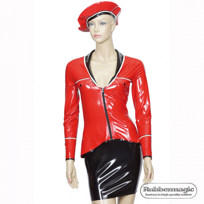 latex uniform, Latex uniform blouse, latex blouse, latex clothing, rubbermagic